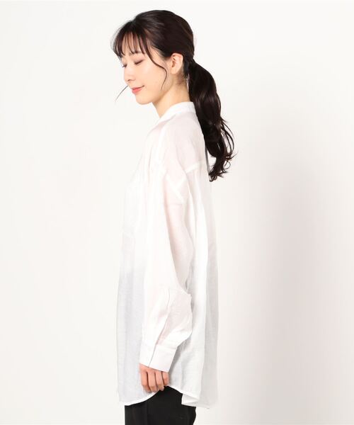 Per sist ence（パーシエンス）の「Per sist ence/パーシエンス　パイピングシャツ（シャツ/ブラウス・レディース・アイボリー/グレイッシュベージュ・FREE）」の3枚目の写真