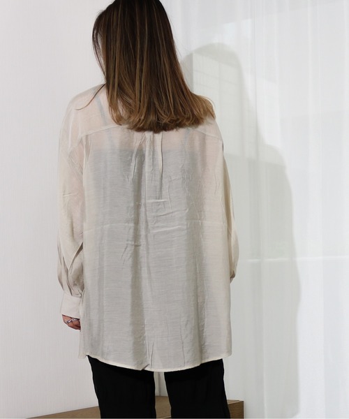 Per sist ence（パーシエンス）の「Per sist ence/パーシエンス　パイピングシャツ（シャツ/ブラウス・レディース・アイボリー/グレイッシュベージュ・FREE）」の13枚目の写真