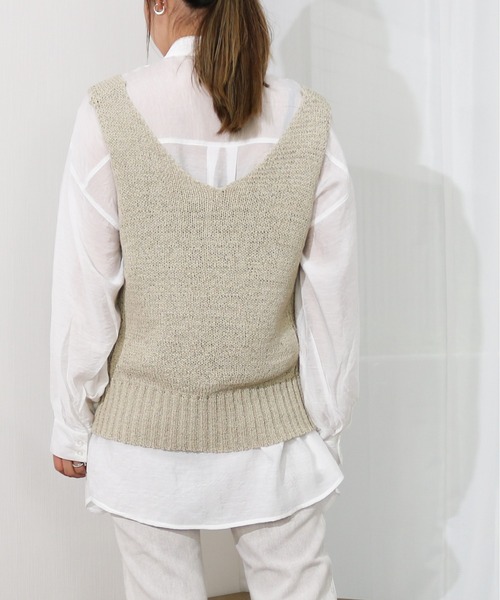 Per sist ence（パーシエンス）の「Per sist ence/パーシエンス　パイピングシャツ（シャツ/ブラウス・レディース・アイボリー/グレイッシュベージュ・FREE）」の20枚目の写真