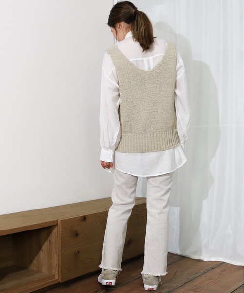 Per sist ence（パーシエンス）の「Per sist ence/パーシエンス　パイピングシャツ（シャツ/ブラウス・レディース・アイボリー/グレイッシュベージュ・FREE）」の21枚目の写真