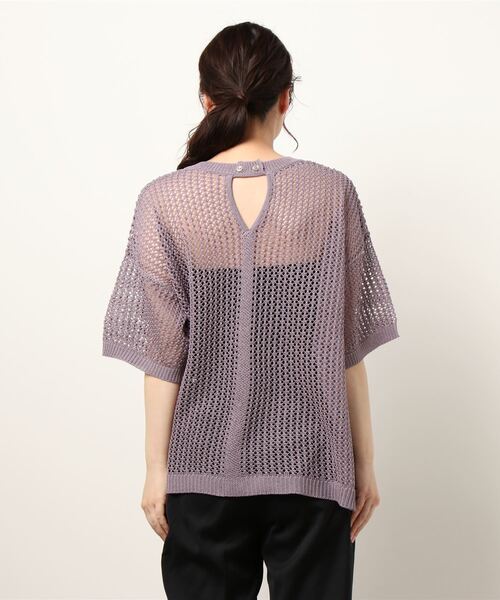 LOWRYS FARM（ローリーズファーム）の「メッシュプルオーバーＳＳ　946903（ニット/セーター・レディース・ブラック/ブラウン/アイボリー/パープル/カーキ・FREE）」の19枚目の写真