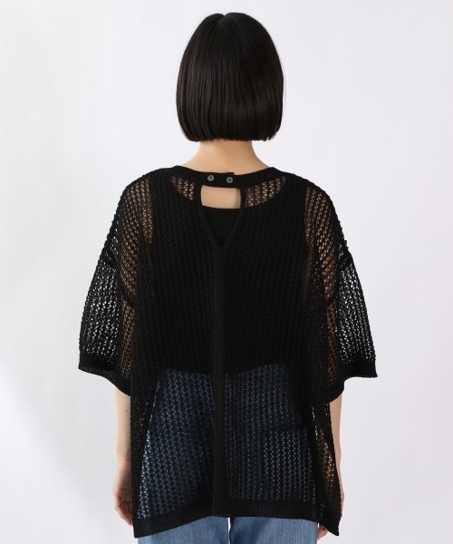 LOWRYS FARM（ローリーズファーム）の「メッシュプルオーバーＳＳ　946903（ニット/セーター・レディース・ブラック/ブラウン/アイボリー/パープル/カーキ・FREE）」の9枚目の写真