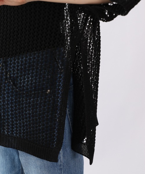 LOWRYS FARM（ローリーズファーム）の「メッシュプルオーバーＳＳ　946903（ニット/セーター・レディース・ブラック/ブラウン/アイボリー/パープル/カーキ・FREE）」の12枚目の写真