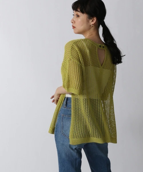 LOWRYS FARM（ローリーズファーム）の「メッシュプルオーバーＳＳ　946903（ニット/セーター・レディース・ブラック/ブラウン/アイボリー/パープル/カーキ・FREE）」の20枚目の写真