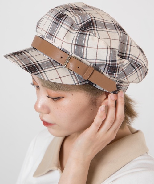 WEGO（ウィゴー）の「WEGO/ベルトマリンキャスケット（キャスケット・レディース・その他1/ブラック/ベージュ・FREE）」の3枚目の写真