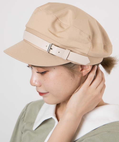 WEGO（ウィゴー）の「WEGO/ベルトマリンキャスケット（キャスケット・レディース・その他1/ブラック/ベージュ・FREE）」の2枚目の写真