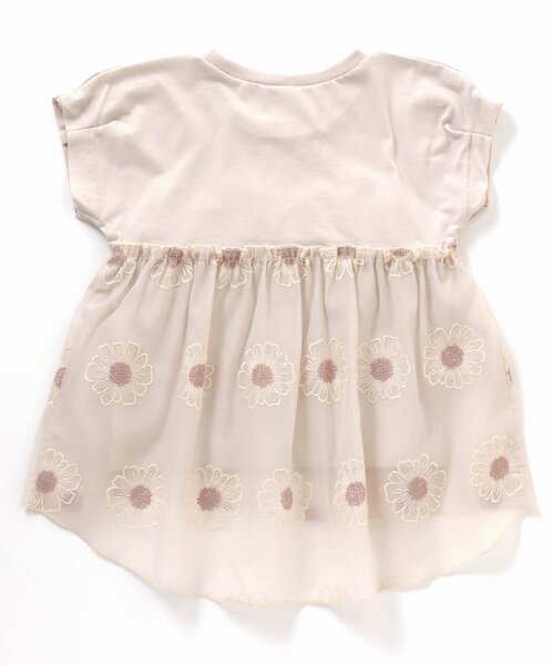 apres les cours（アプレレクール）の「フラワー刺繍チュニック（チュニック・キッズ・ミント/キナリ・110/80/90/100/120/130/140）」の6枚目の写真
