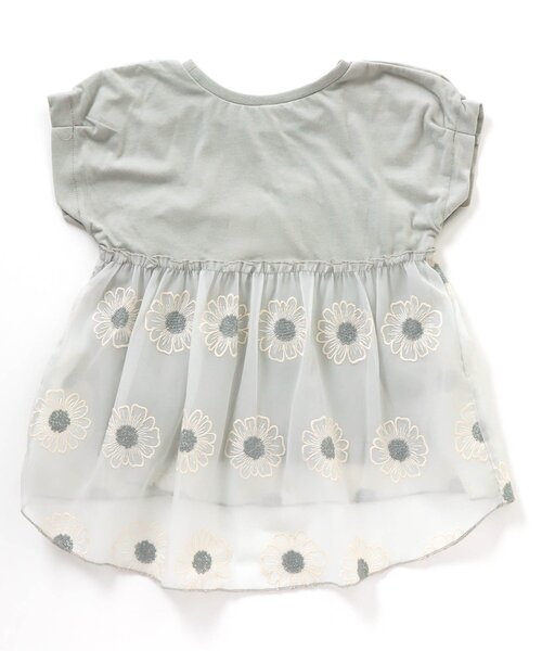 apres les cours（アプレレクール）の「フラワー刺繍チュニック（チュニック・キッズ・ミント/キナリ・110/80/90/100/120/130/140）」の7枚目の写真