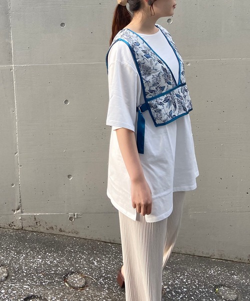 AS KNOW AS plus（アズノゥアズプラス）の「☆ジャカードビスチェセットＴシャツ【ZOZOTOWN限定アイテム】（Tシャツ/カットソー・レディース・ブラック/ブラウン/ブルー・FREE）」の12枚目の写真