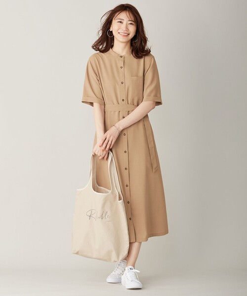 J.PRESS(ジェイプレス)の「【イージーケア・接触冷感・洗える】マルソースパンボイル ワンピース(ワンピース・レディース・グレー系/黄土色系/ネイビー系・T13/T15)」の4枚目の写真