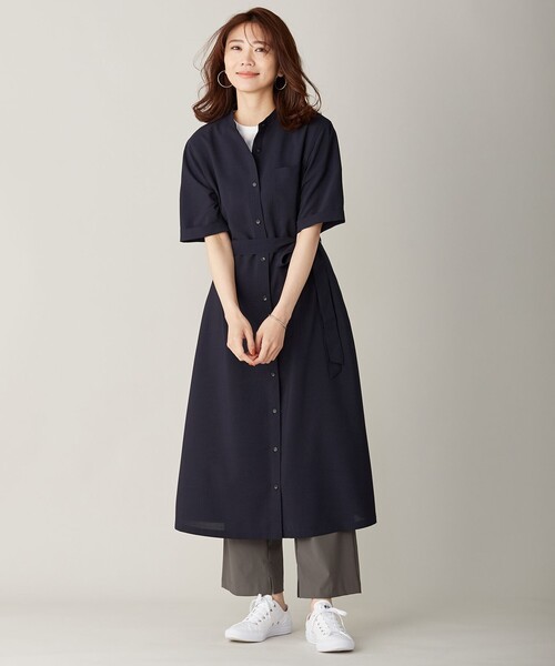 J.PRESS(ジェイプレス)の「【イージーケア・接触冷感・洗える】マルソースパンボイル ワンピース(ワンピース・レディース・グレー系/黄土色系/ネイビー系・T13/T15)」の8枚目の写真