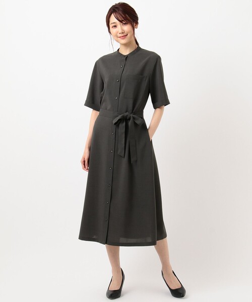 J.PRESS(ジェイプレス)の「【イージーケア・接触冷感・洗える】マルソースパンボイル ワンピース(ワンピース・レディース・グレー系/黄土色系/ネイビー系・T13/T15)」の9枚目の写真