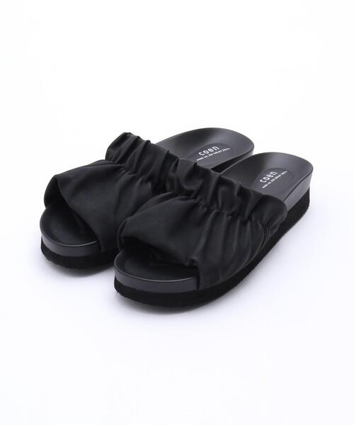 coen（コーエン）の「ギャザープラットフォームサンダル（サンダル・レディース・ブラック/ベージュ・SMALL/MEDIUM/LARGE）」の16枚目の写真