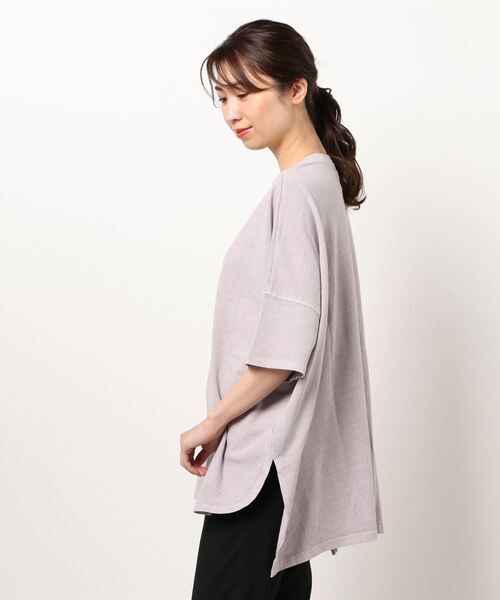 Samansa Mos2（サマンサ モスモス）の「ピグメント加工ポンチョチュニック（Tシャツ/カットソー・レディース・ベージュ/オフホワイト/ピンク・ﾌﾘ-）」の5枚目の写真