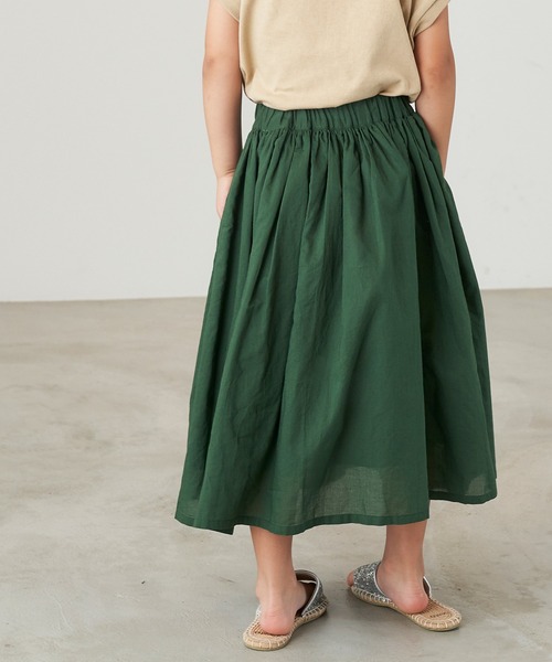 &yam(アンドヤム)の「コットンボイルワッシャーロングスカート(スカート・キッズ・ブラック/グリーン/ブルー/ブラウン/ピンク/ベージュ・130-140cm/120-130cm/150-160cm/110-120cm/140-150cm)」の21枚目の写真