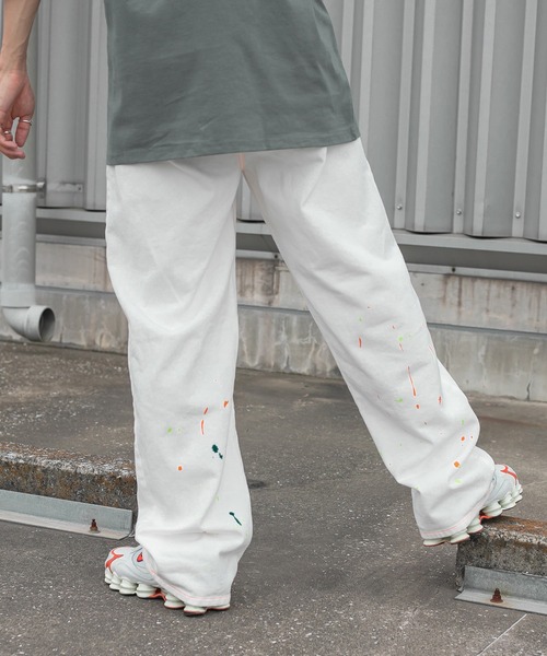 Perushu（ペルーシュ）の「ダメージルーズペイントパンツ（デニムパンツ・メンズ・ブラック/グリーン/ホワイト・SMALL/MEDIUM/LARGE）」の11枚目の写真