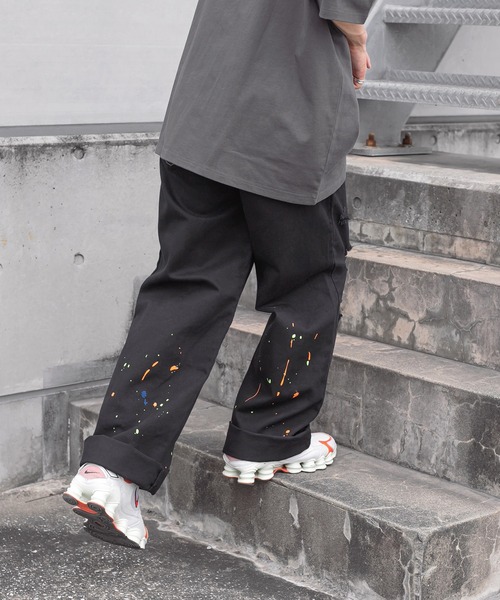 Perushu（ペルーシュ）の「ダメージルーズペイントパンツ（デニムパンツ・メンズ・ブラック/グリーン/ホワイト・SMALL/MEDIUM/LARGE）」の7枚目の写真