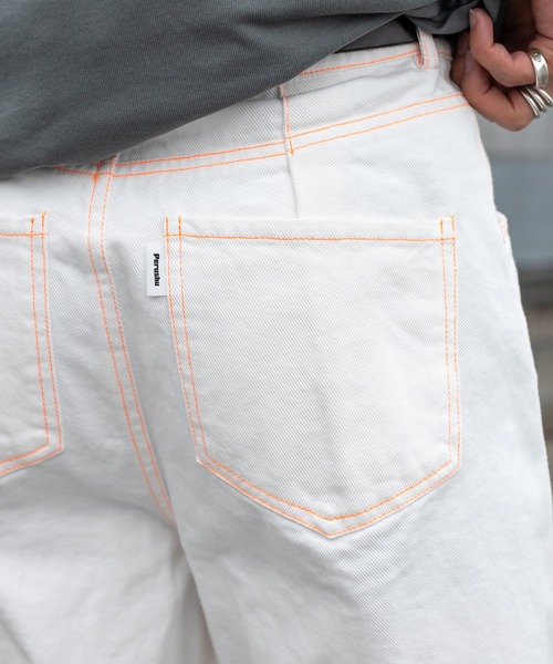 Perushu（ペルーシュ）の「ダメージルーズペイントパンツ（デニムパンツ・メンズ・ブラック/グリーン/ホワイト・SMALL/MEDIUM/LARGE）」の5枚目の写真