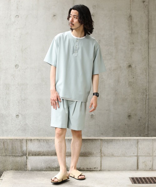URBAN RESEARCH Sonny Label（アーバンリサーチサニーレーベル）の「『吸水速乾』ドライタッチヘンリーシャツ/インナーセット（Tシャツ/カットソー・メンズ・ネイビー/オレンジ/アイボリー/ミント・MEDIUM/LARGE）」の5枚目の写真