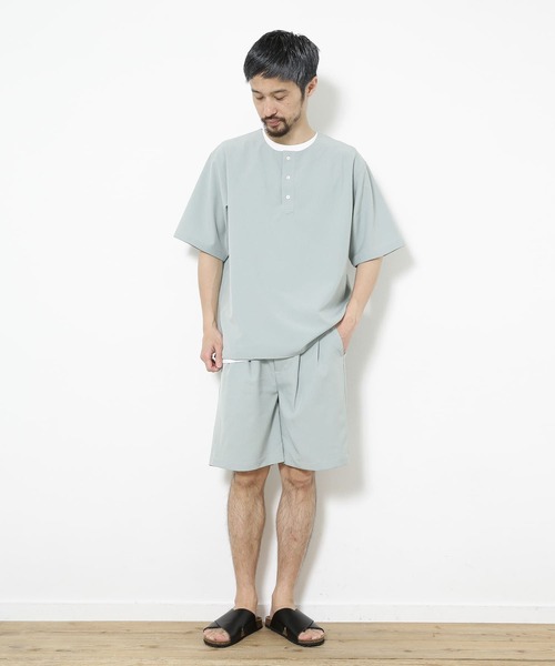 URBAN RESEARCH Sonny Label（アーバンリサーチサニーレーベル）の「『吸水速乾』ドライタッチヘンリーシャツ/インナーセット（Tシャツ/カットソー・メンズ・ネイビー/オレンジ/アイボリー/ミント・MEDIUM/LARGE）」の8枚目の写真