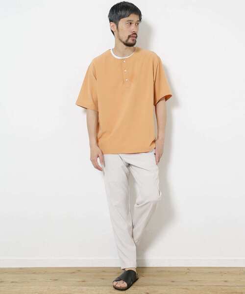 URBAN RESEARCH Sonny Label（アーバンリサーチサニーレーベル）の「『吸水速乾』ドライタッチヘンリーシャツ/インナーセット（Tシャツ/カットソー・メンズ・ネイビー/オレンジ/アイボリー/ミント・MEDIUM/LARGE）」の14枚目の写真