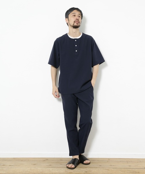 URBAN RESEARCH Sonny Label（アーバンリサーチサニーレーベル）の「『吸水速乾』ドライタッチヘンリーシャツ/インナーセット（Tシャツ/カットソー・メンズ・ネイビー/オレンジ/アイボリー/ミント・MEDIUM/LARGE）」の18枚目の写真