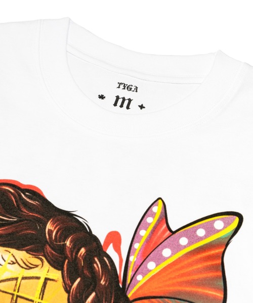 Evae mob（エヴァーモブ）の「EVAEMOB＋TYGA/エバーモブ＋タイガ/コラボレーションTシャツ/Tyga Collaboration Tee（Tシャツ/カットソー・メンズ・ブラック/ホワイト・X-LARGE/LARGE）」の9枚目の写真