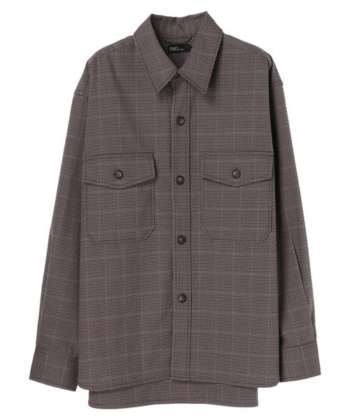 CRAFT STANDARD BOUTIQUE(クラフトスタンダードブティック)の「TR/PUビッグシャツ *◇(シャツ/ブラウス・メンズ・ブラック/ベージュ系その他/グレー系その他3・LL/M/L)」の5枚目の写真