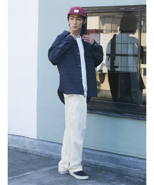 CRAFT STANDARD BOUTIQUE(クラフトスタンダードブティック)の「TR/PUビッグシャツ *◇(シャツ/ブラウス・メンズ・ブラック/ベージュ系その他/グレー系その他3・LL/M/L)」の9枚目の写真