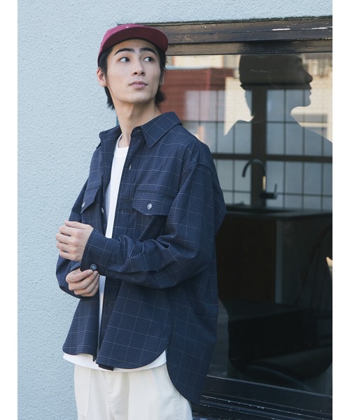 CRAFT STANDARD BOUTIQUE(クラフトスタンダードブティック)の「TR/PUビッグシャツ *◇(シャツ/ブラウス・メンズ・ブラック/ベージュ系その他/グレー系その他3・LL/M/L)」の13枚目の写真
