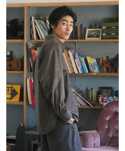 CRAFT STANDARD BOUTIQUE(クラフトスタンダードブティック)の「TR/PUビッグシャツ *◇(シャツ/ブラウス・メンズ・ブラック/ベージュ系その他/グレー系その他3・LL/M/L)」の18枚目の写真