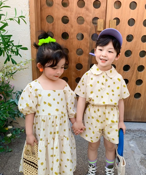 aimoha（アイモハ）の「【aimoha-KIDS-】夏 激かわいい 兄弟姉妹おそろい 小花柄セットアップ ワンピース (SS)（セットアップ・キッズ・ベージュ/ベージュ系その他・120/80/100/110/90/140/130）」の7枚目の写真