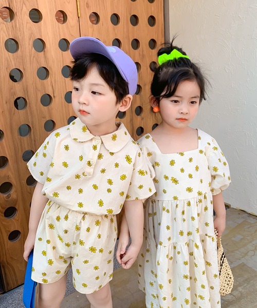 aimoha（アイモハ）の「【aimoha-KIDS-】夏 激かわいい 兄弟姉妹おそろい 小花柄セットアップ ワンピース (SS)（セットアップ・キッズ・ベージュ/ベージュ系その他・120/80/100/110/90/140/130）」の11枚目の写真