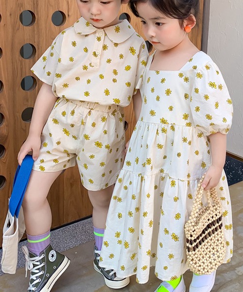 aimoha（アイモハ）の「【aimoha-KIDS-】夏 激かわいい 兄弟姉妹おそろい 小花柄セットアップ ワンピース (SS)（セットアップ・キッズ・ベージュ/ベージュ系その他・120/80/100/110/90/140/130）」の13枚目の写真