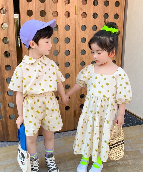 aimoha（アイモハ）の「【aimoha-KIDS-】夏 激かわいい 兄弟姉妹おそろい 小花柄セットアップ ワンピース (SS)（セットアップ・キッズ・ベージュ/ベージュ系その他・120/80/100/110/90/140/130）」の16枚目の写真