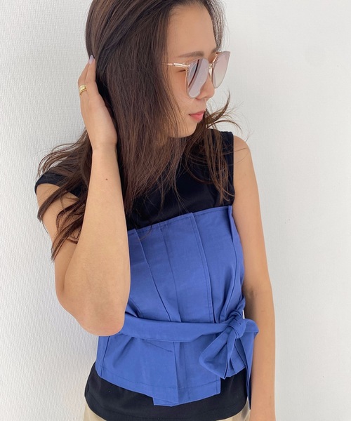 StyleSea（スタイルシー）の「フォックスウェリントンカラーレンズアイウェア（サングラス・レディース・ブラック/ブラウン/カーキ/ライトピンク・FREE）」の5枚目の写真