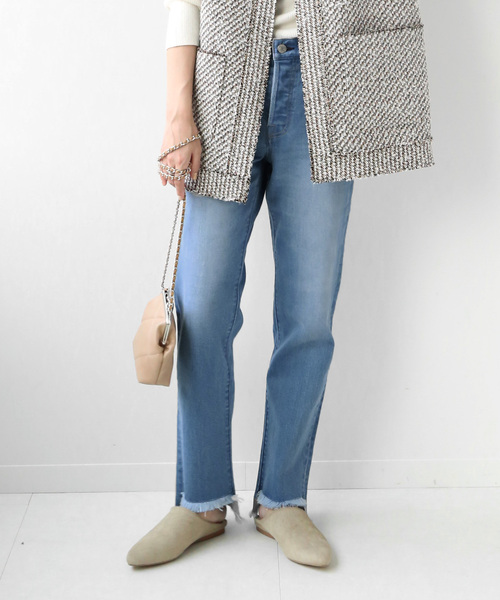 JOURNAL STANDARD relume（ジャーナルスタンダード　レリューム）の「《追加3》ASYMMETRY HEMデニム◆（デニムパンツ・レディース・ブラック/ネイビー/ブルー・36/38/40）」の3枚目の写真