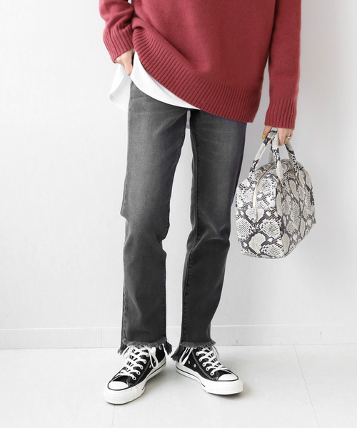 JOURNAL STANDARD relume（ジャーナルスタンダード　レリューム）の「《追加3》ASYMMETRY HEMデニム◆（デニムパンツ・レディース・ブラック/ネイビー/ブルー・36/38/40）」の7枚目の写真