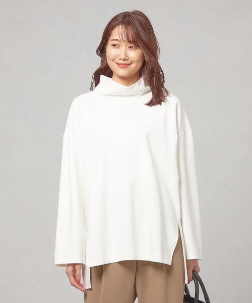 closet story（クローゼットストーリー）の「【WEB限定】＜closet story＞ユルハイネック オーバー カットソー（Tシャツ/カットソー・レディース・ホワイト/ライトブルー/ベージュ・FREE）」の2枚目の写真