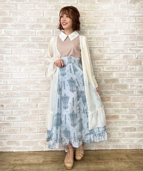 axes femme(アクシーズファム)の「ラグランスリーブガウン(カーディガン/ボレロ・レディース・パープル/キナリ/ブラック・MEDIUM)」の1枚目の写真