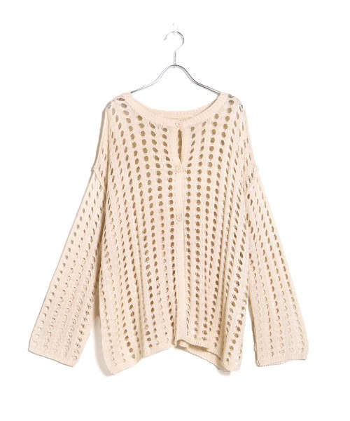 Bab（バブ）の「【WEB限定】メッシュ編み2WAYカーディガン（カーディガン/ボレロ・レディース・ブラック/ブラウン/アイボリー/オリーブ/サックスブルー・M）」の12枚目の写真