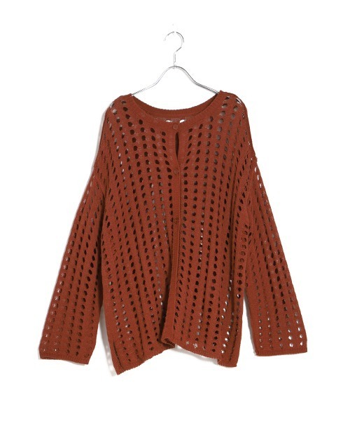 Bab（バブ）の「【WEB限定】メッシュ編み2WAYカーディガン（カーディガン/ボレロ・レディース・ブラック/ブラウン/アイボリー/オリーブ/サックスブルー・M）」の18枚目の写真