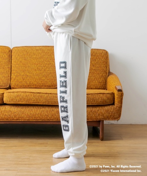 RASVOA（ラスボア）の「【Ｇａｒｆｉｅｌｄコラボ】カレッジルームスウェットパンツ（スウェットパンツ・レディース・ブラック/オフホワイト・FREE）」の4枚目の写真