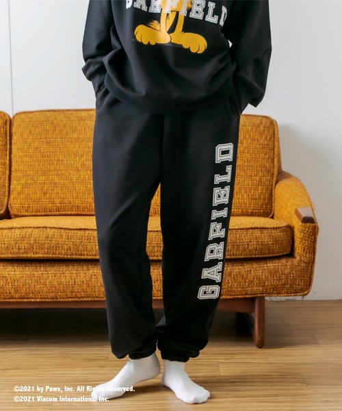 RASVOA（ラスボア）の「【Ｇａｒｆｉｅｌｄコラボ】カレッジルームスウェットパンツ（スウェットパンツ・レディース・ブラック/オフホワイト・FREE）」の3枚目の写真