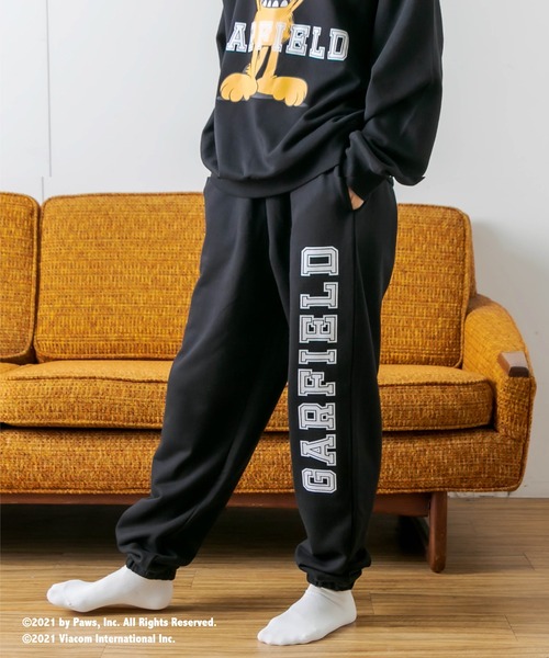 RASVOA（ラスボア）の「【Ｇａｒｆｉｅｌｄコラボ】カレッジルームスウェットパンツ（スウェットパンツ・レディース・ブラック/オフホワイト・FREE）」の6枚目の写真
