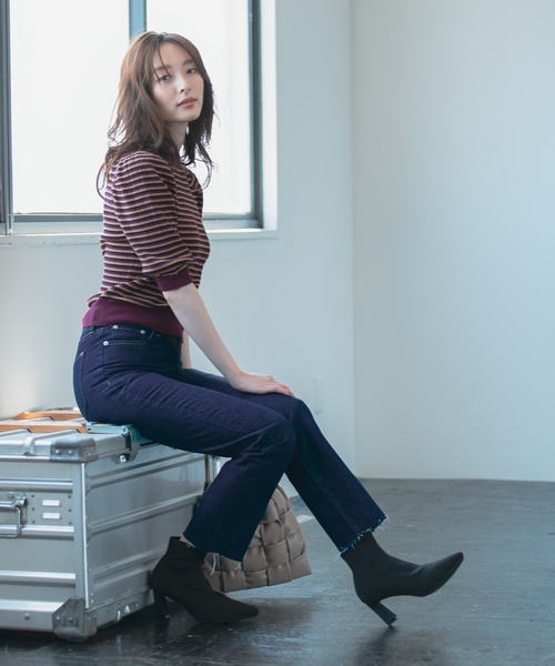 Andemiu（アンデミュウ）の「マルチボーダーニット228378（ニット/セーター・レディース・ベージュ/ネイビー/ボルドー・FREE）」の17枚目の写真