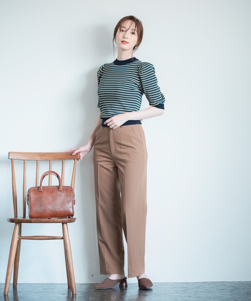 Andemiu（アンデミュウ）の「マルチボーダーニット228378（ニット/セーター・レディース・ベージュ/ネイビー/ボルドー・FREE）」の7枚目の写真