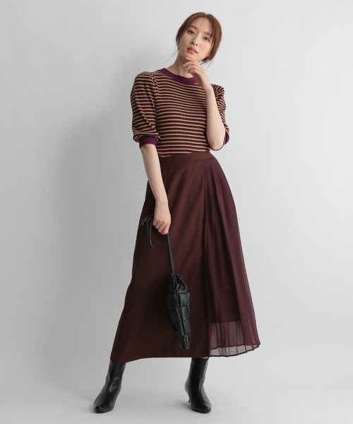 Andemiu（アンデミュウ）の「マルチボーダーニット228378（ニット/セーター・レディース・ベージュ/ネイビー/ボルドー・FREE）」の20枚目の写真