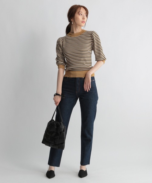 Andemiu（アンデミュウ）の「マルチボーダーニット228378（ニット/セーター・レディース・ベージュ/ネイビー/ボルドー・FREE）」の22枚目の写真