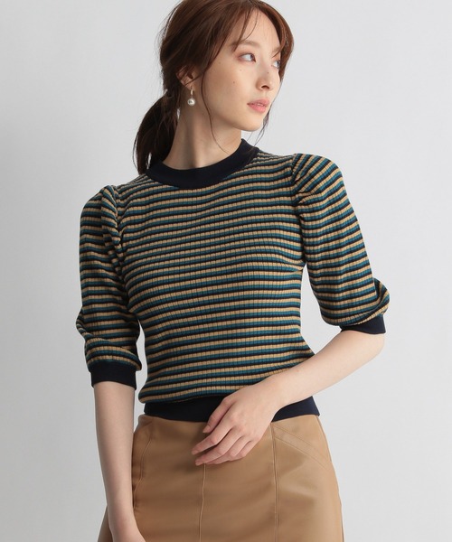 Andemiu（アンデミュウ）の「マルチボーダーニット228378（ニット/セーター・レディース・ベージュ/ネイビー/ボルドー・FREE）」の18枚目の写真